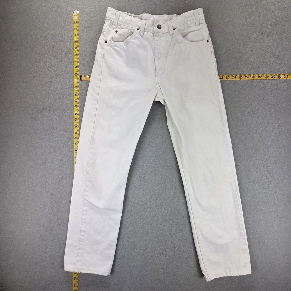 VTG Levis 505 Jeans Mens White Made‎ In USA Fits 27x29